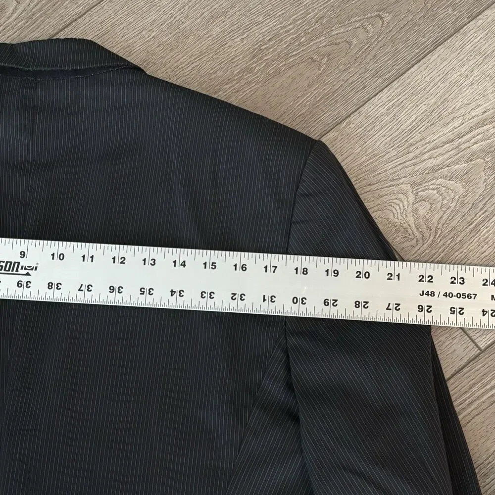 Hugo Boss Gable/Vegas Blazer Mens 42L Wool Blend Black Pinstripe Suit Jacket